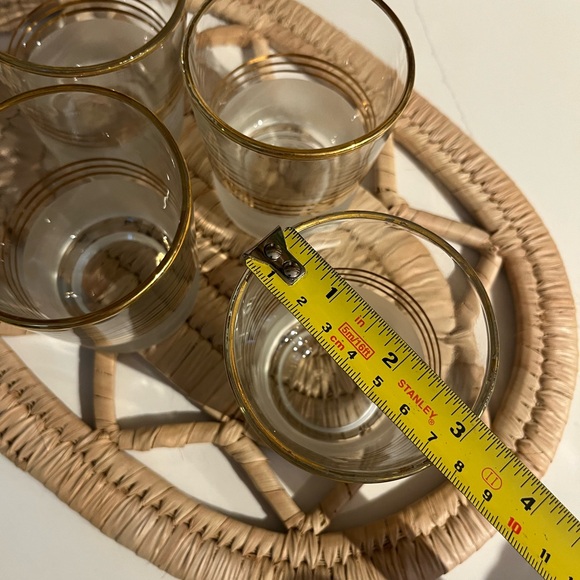 Set of 4 Federal Glass gold and frosted rocks glasses (set 1) - Picture 7 of 9